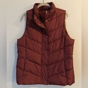 Gap Polka Dot Puffer Vest - Burgundy